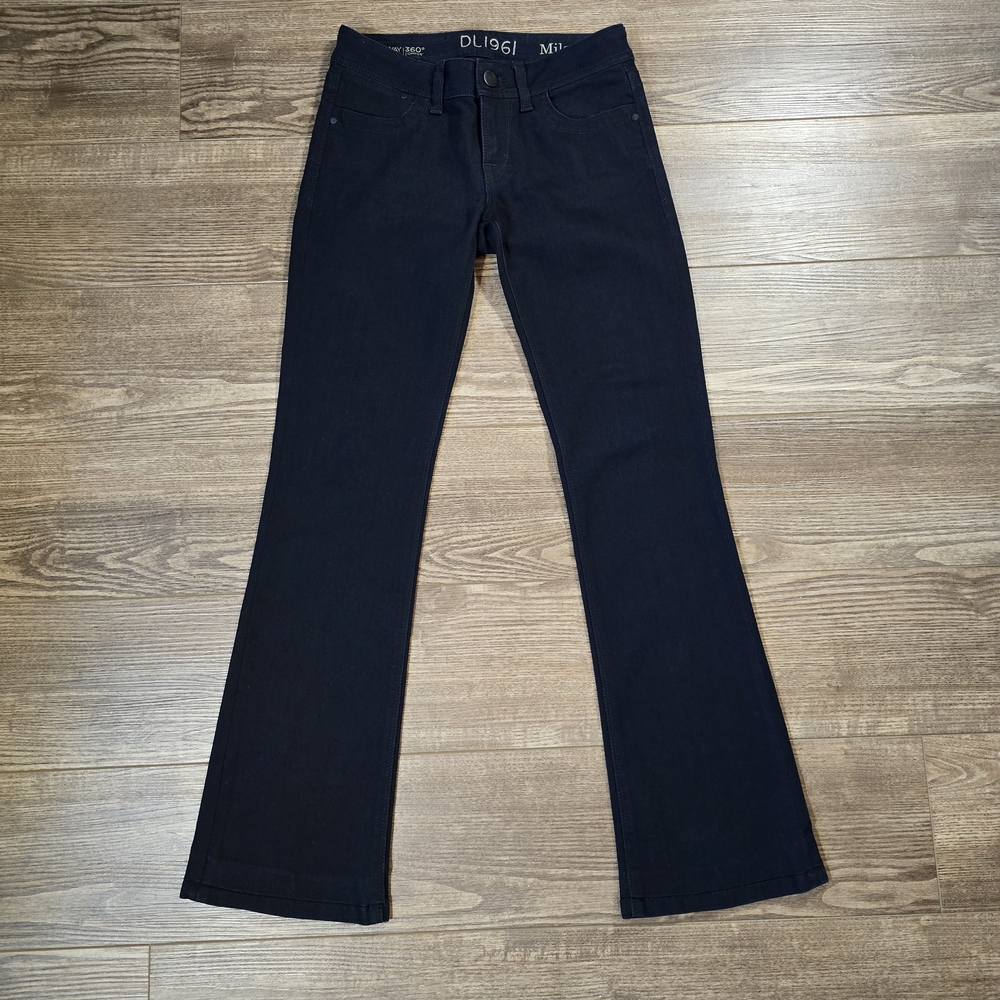 DL1961 Jeans Womens 26x31 Black Demin Mid Rise Bootcut Flare Stretch Premium Y2K